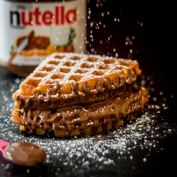 https://www.pexels.com/photo/waffle-with-nutella-bottle-789327/